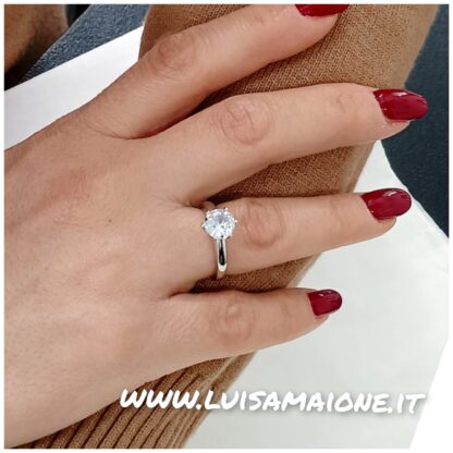 Anello in Argento 925 con Solitario a 6 Griffe - immagine 3