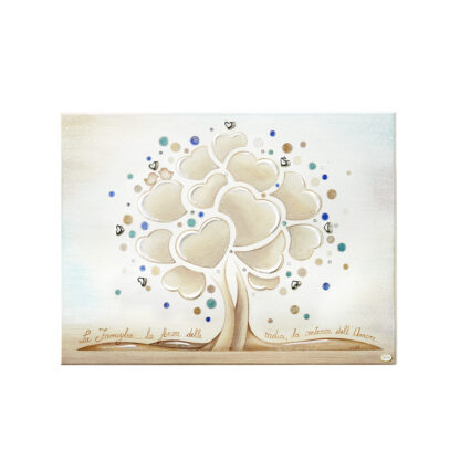 Quadro Albero della Vita con Frase e Swarovski – 25 x 33