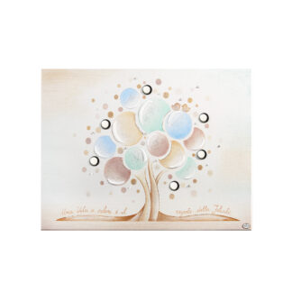 Quadro Albero della Felicità in Legno e Argento – ACCA 25x33 cm