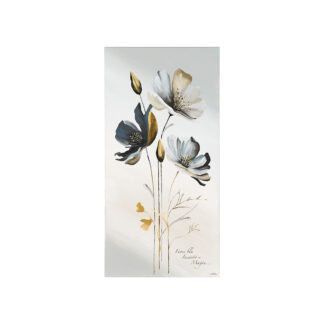 Quadro Fiori Blu in Legno e Argento – ACCA Incanto e Magia 15.5x30.5 cm
