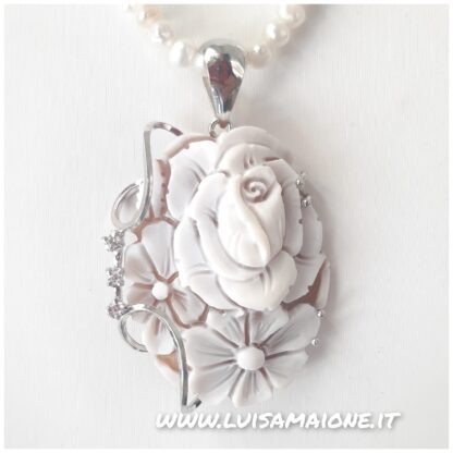 Cammeo Floreale con Perle - immagine 2