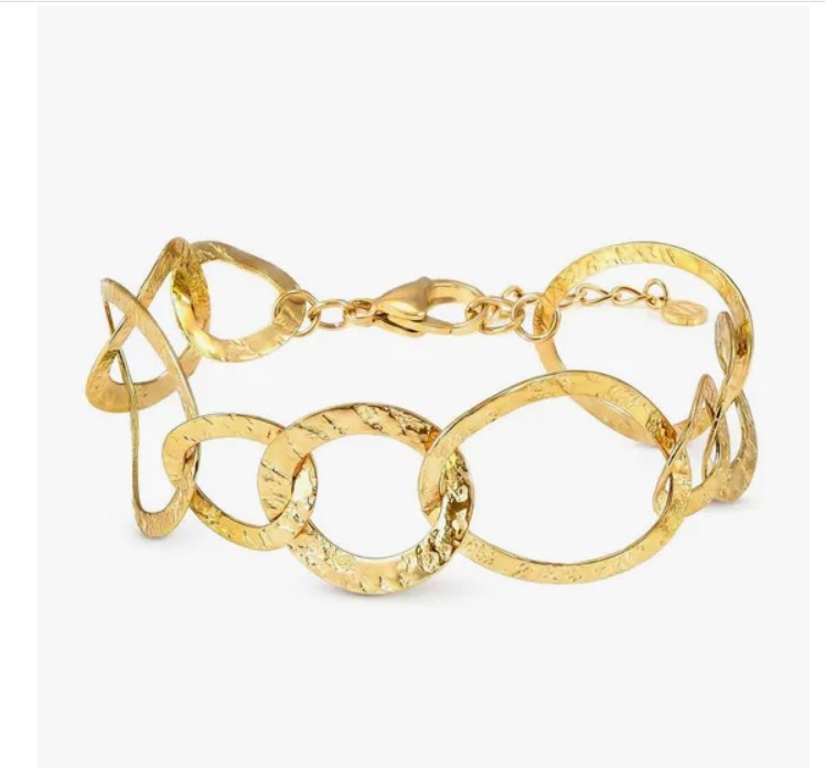 Bracciale Nomination Wear Style in Acciaio Placcato Oro con Maglia Martellata