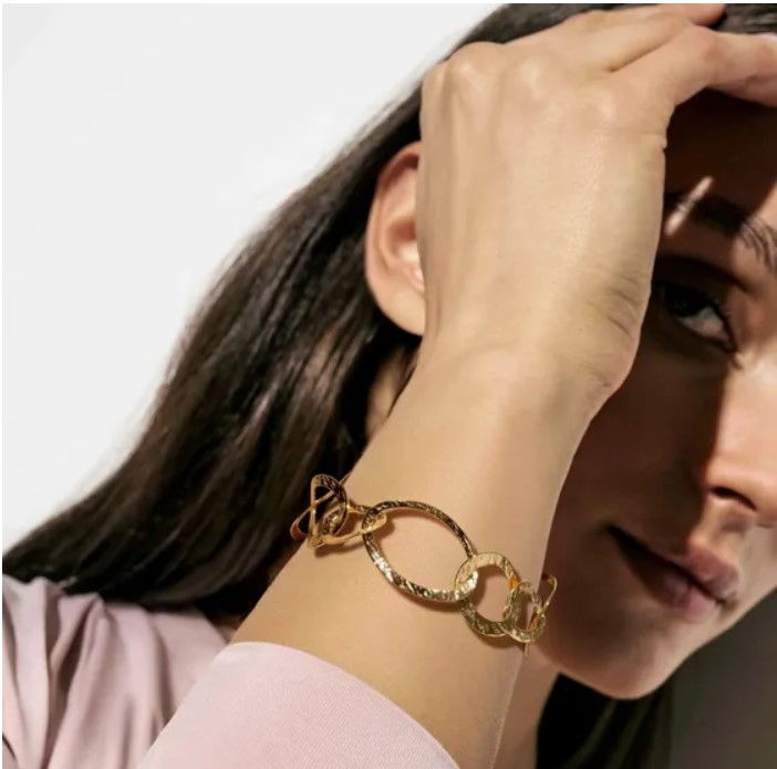 Bracciale Nomination Wear Style in Acciaio Placcato Oro con Maglia Martellata - immagine 2