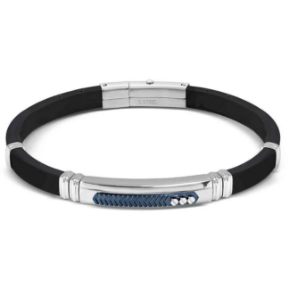 Bracciale Nomination City Energy in Acciaio e Gomma Total Black con Zirconi