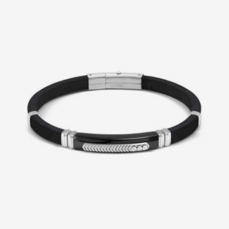 Bracciale Nomination City Energy in Acciaio, Gomma Nera e PVD Canna di Fucile