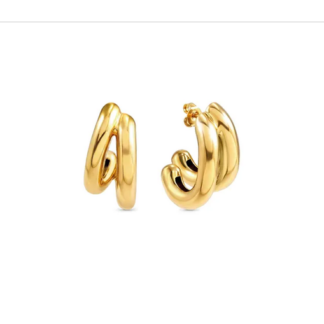 Orecchini Nomination Wear Style a Doppio Cerchio in Acciaio Placcato Oro